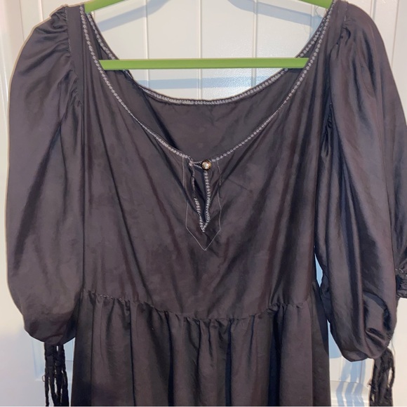 Cotton black peasant dress - Picture 4 of 8